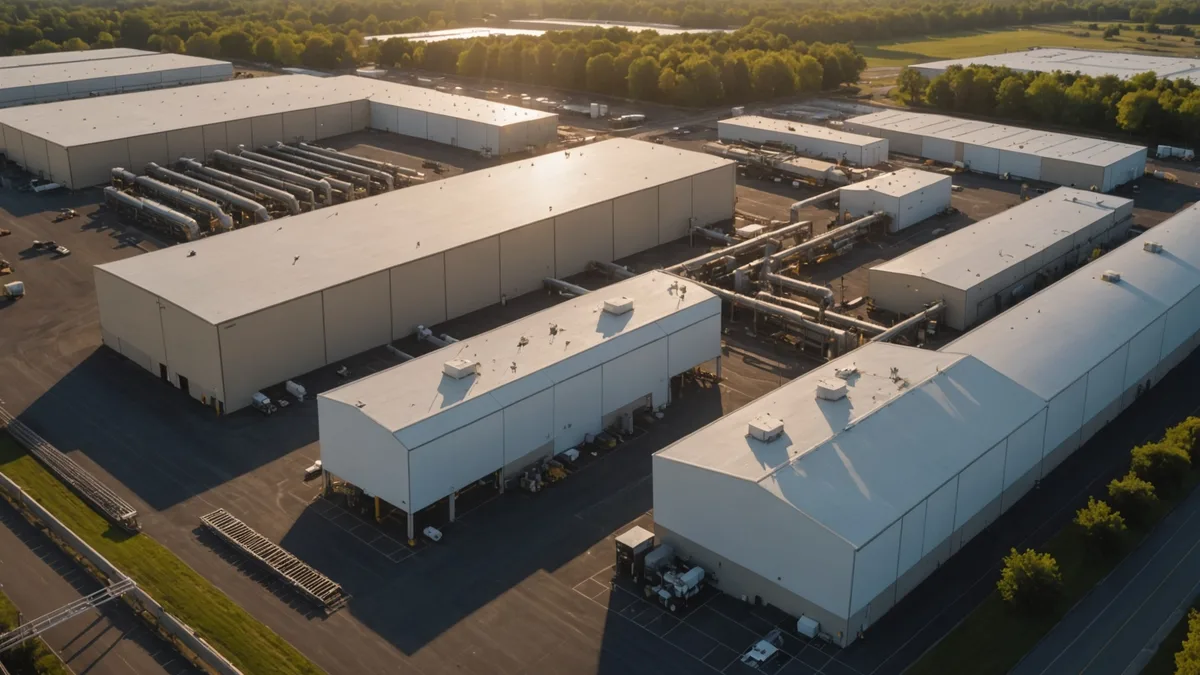 Modular industrial site with geothermal equipment