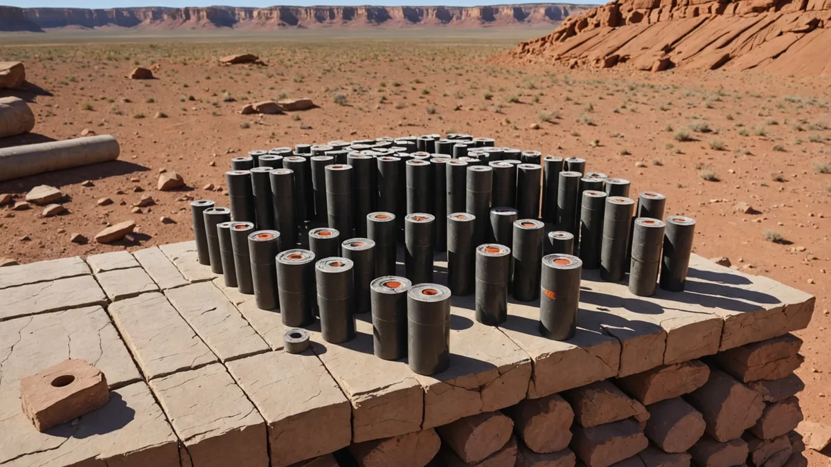 Heat flow survey equipment at a Basin and Range formation site